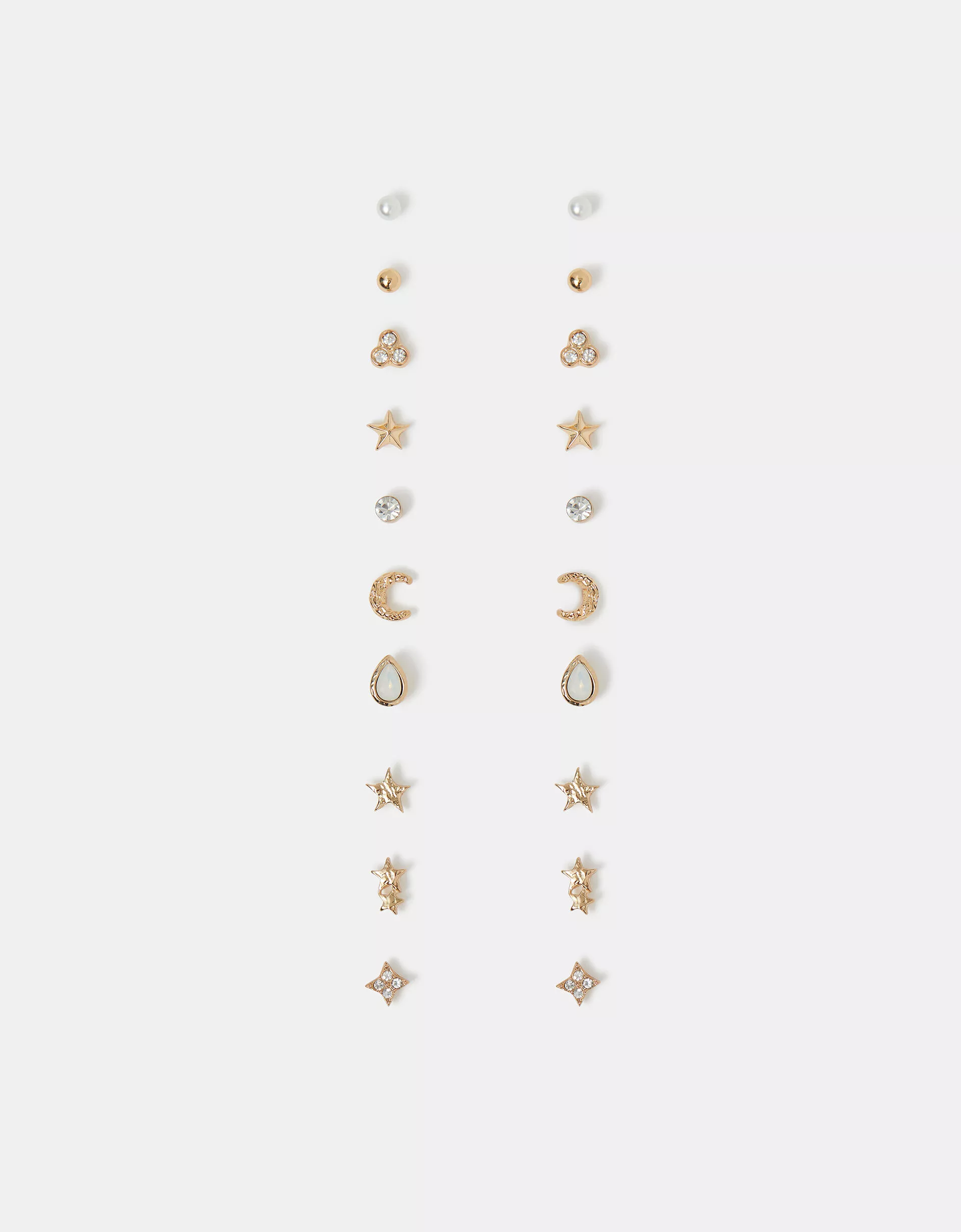 10-Pack Celestial Stud Earrings