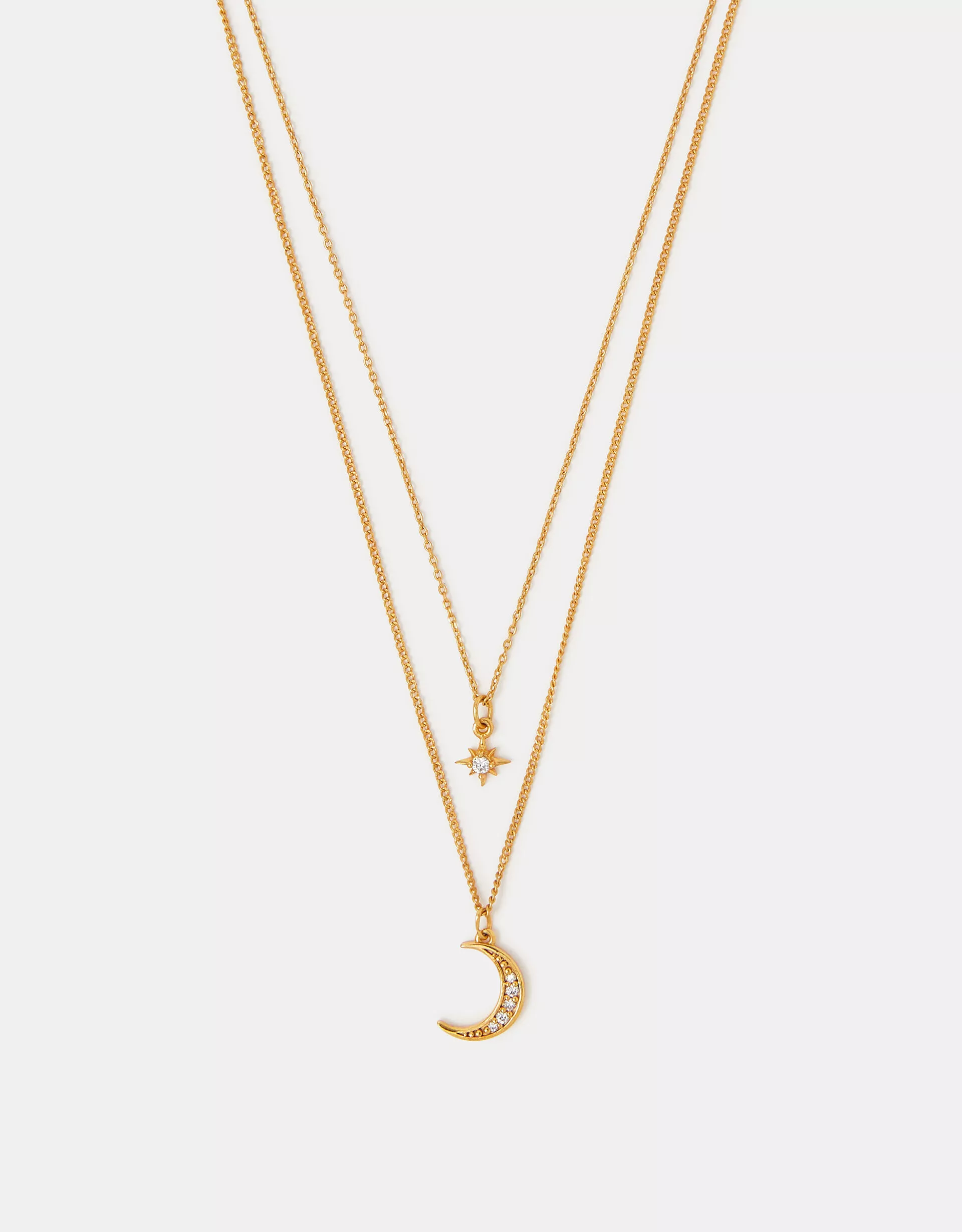 14ct Gold-Plated Celestial Pendant Layered Necklace