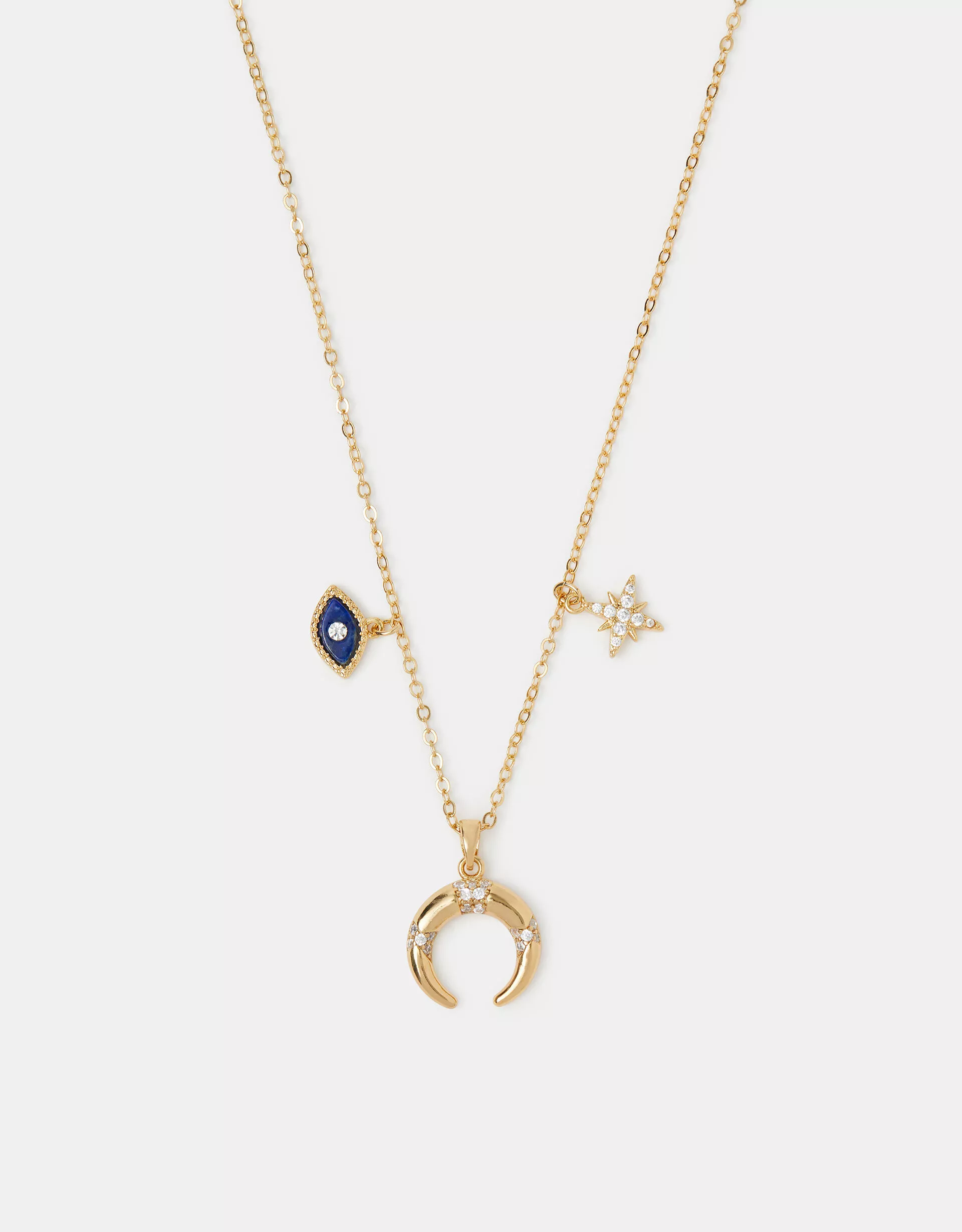 14ct Gold-Plated Evil Eye Charm Necklace