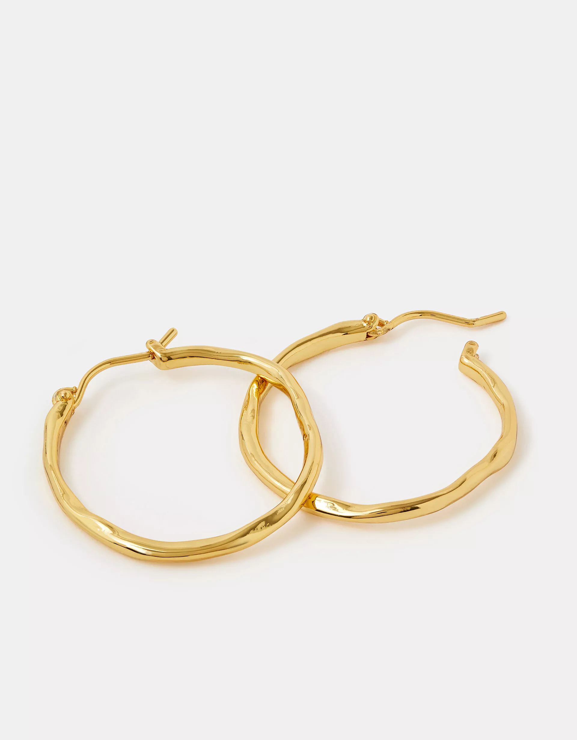 14ct Gold-Plated Molten Hoop Earrings
