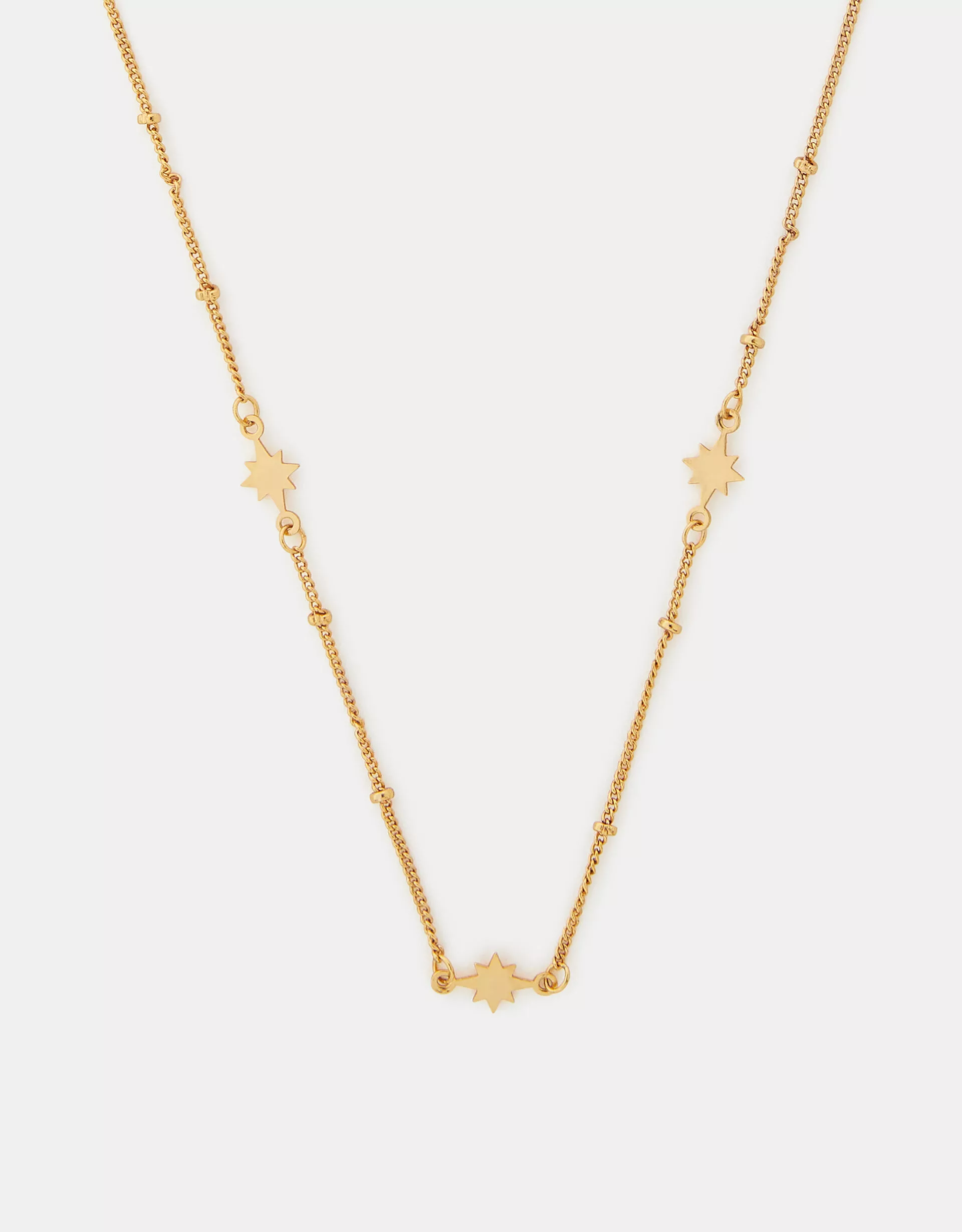 14ct Gold-Plated Star Station Necklace