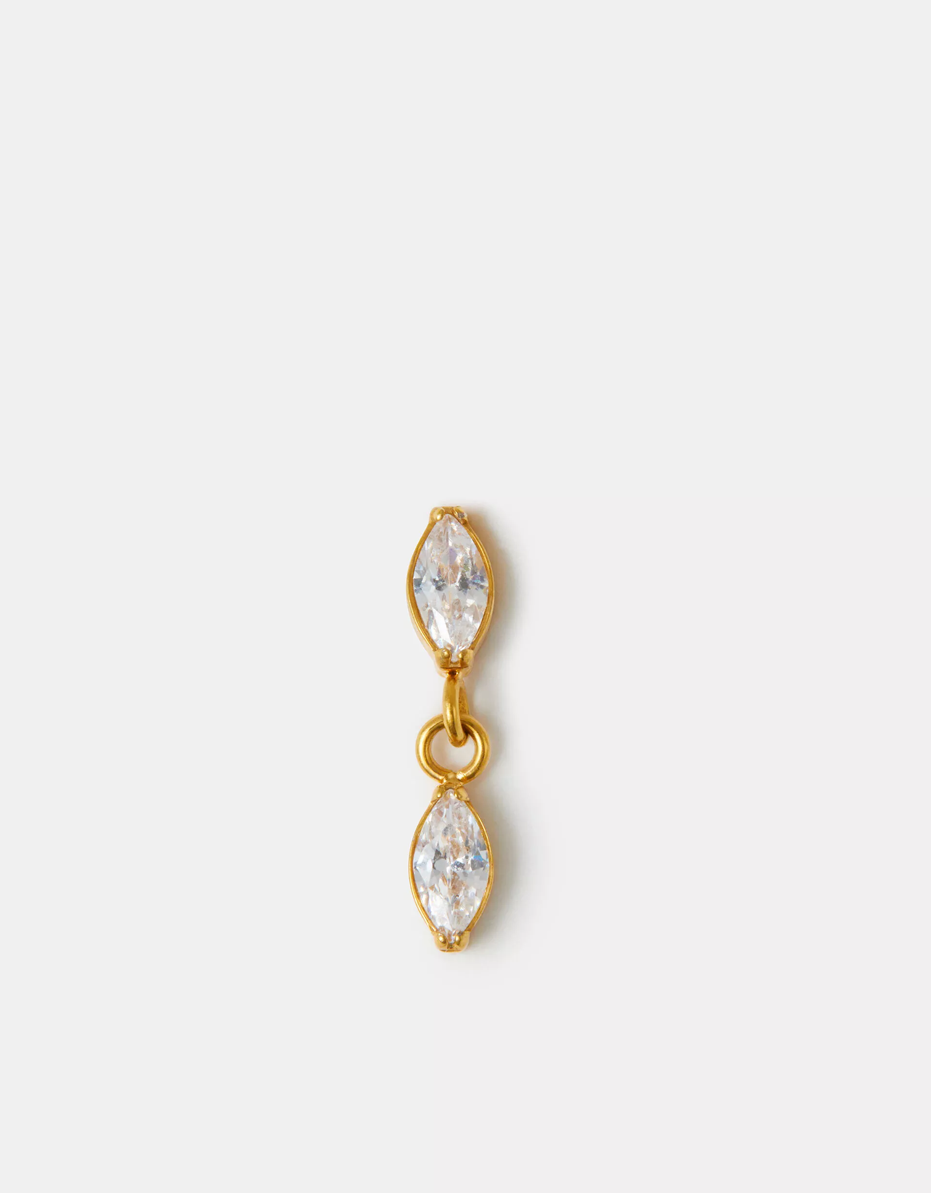 14ct Gold-Plated Titanium Marquise Drop Flatback Stud