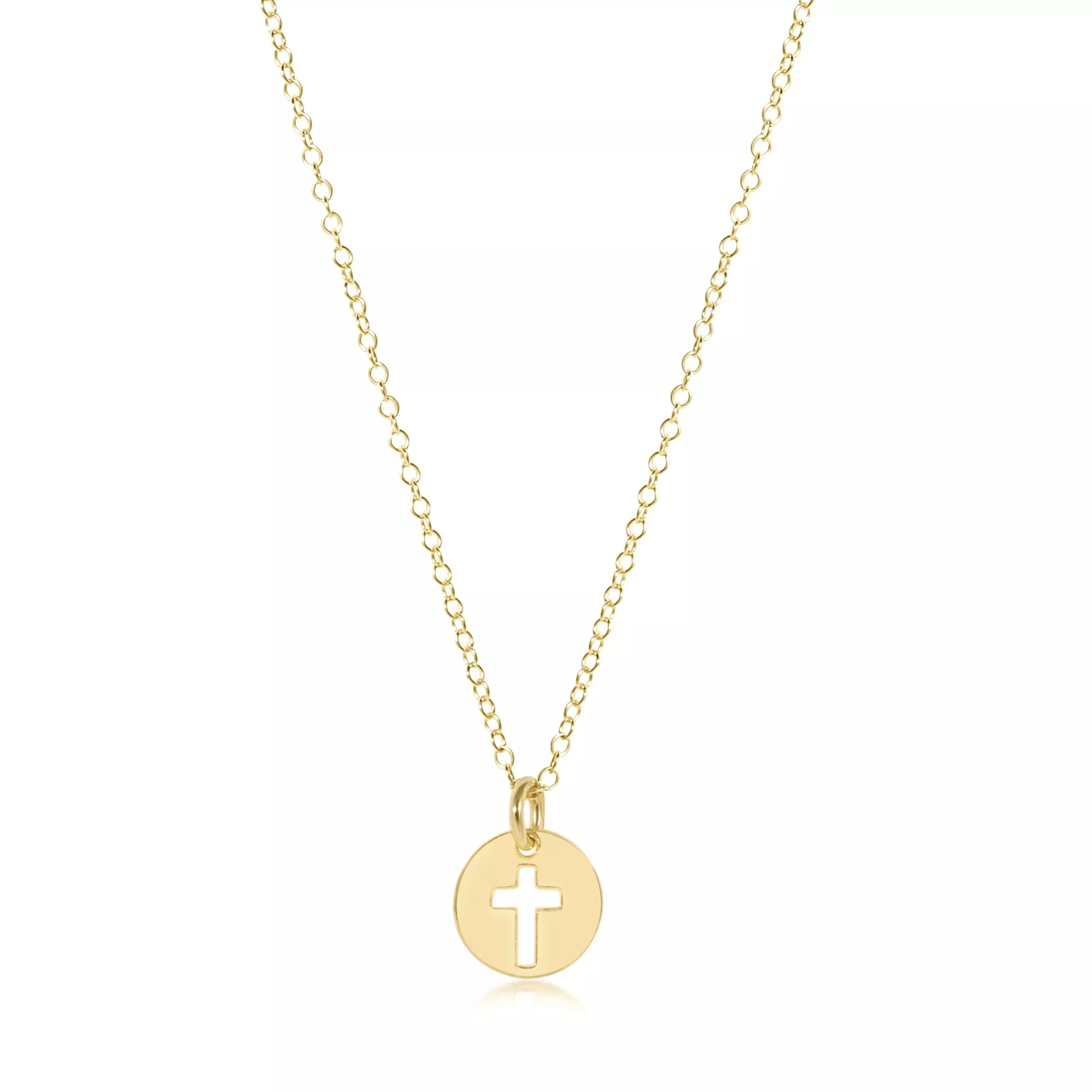 16" NECKLACE GOLD - BLESSED SMALL GOLD DISC