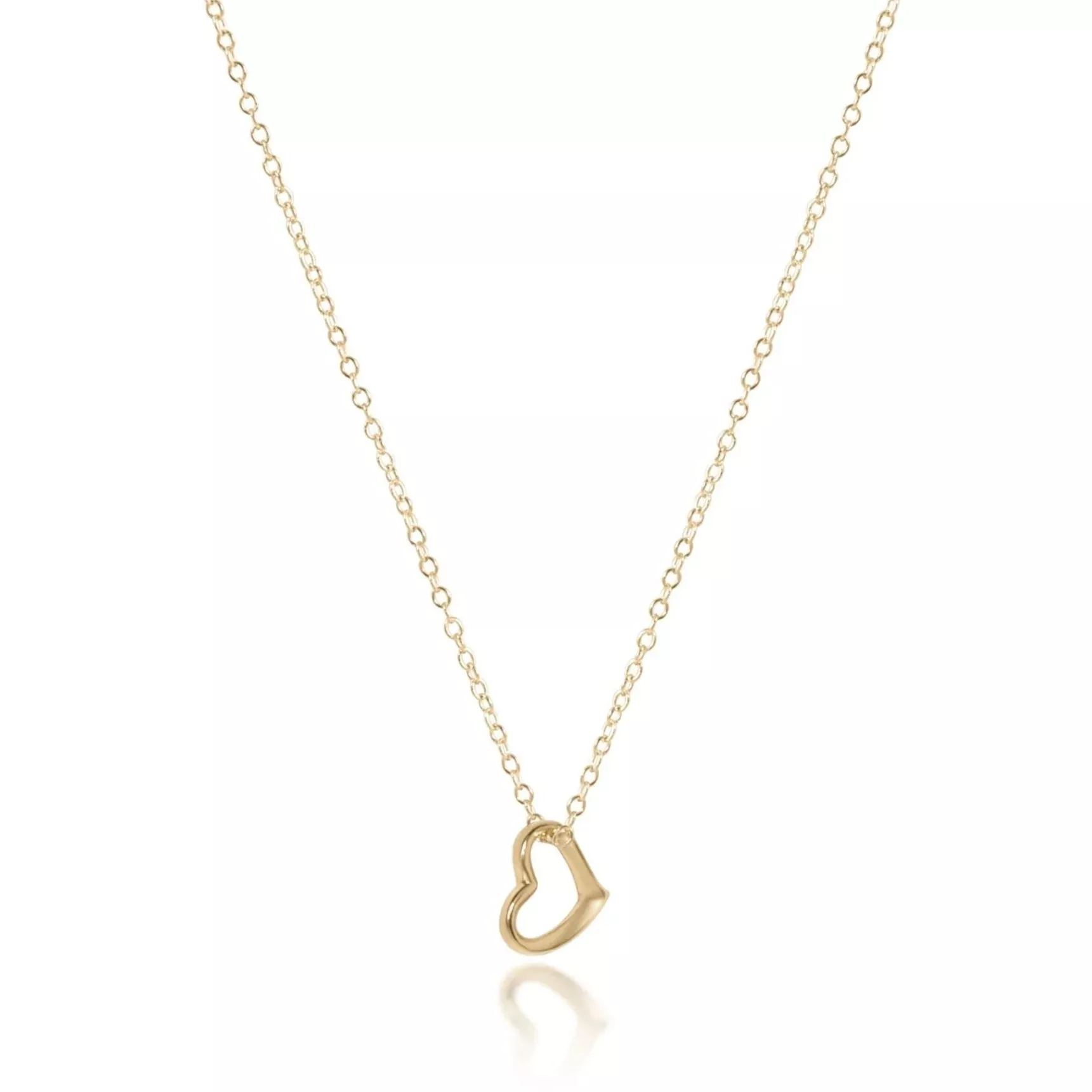 16" NECKLACE GOLD - LOVE SMALL GOLD CHARM
