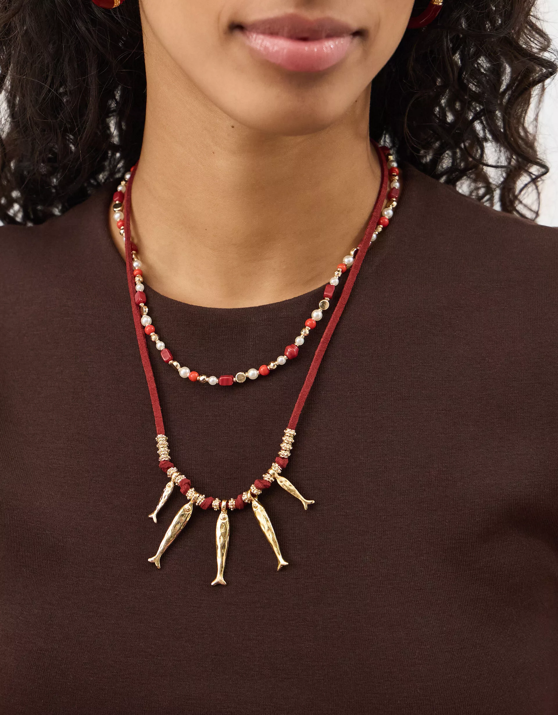 2-Pack Beaded Fish Necklaces