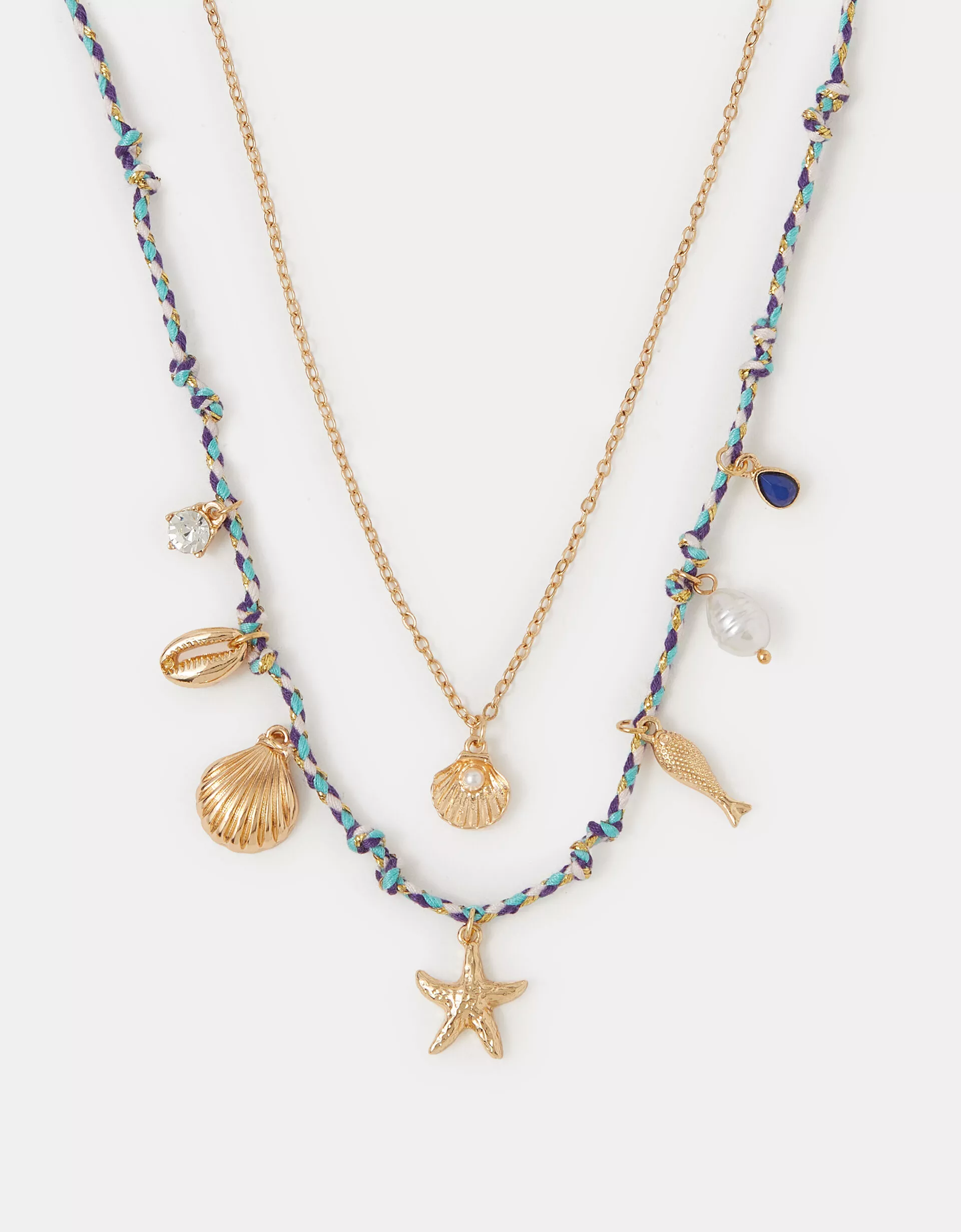 2-Pack Shell Charm Cord Necklaces