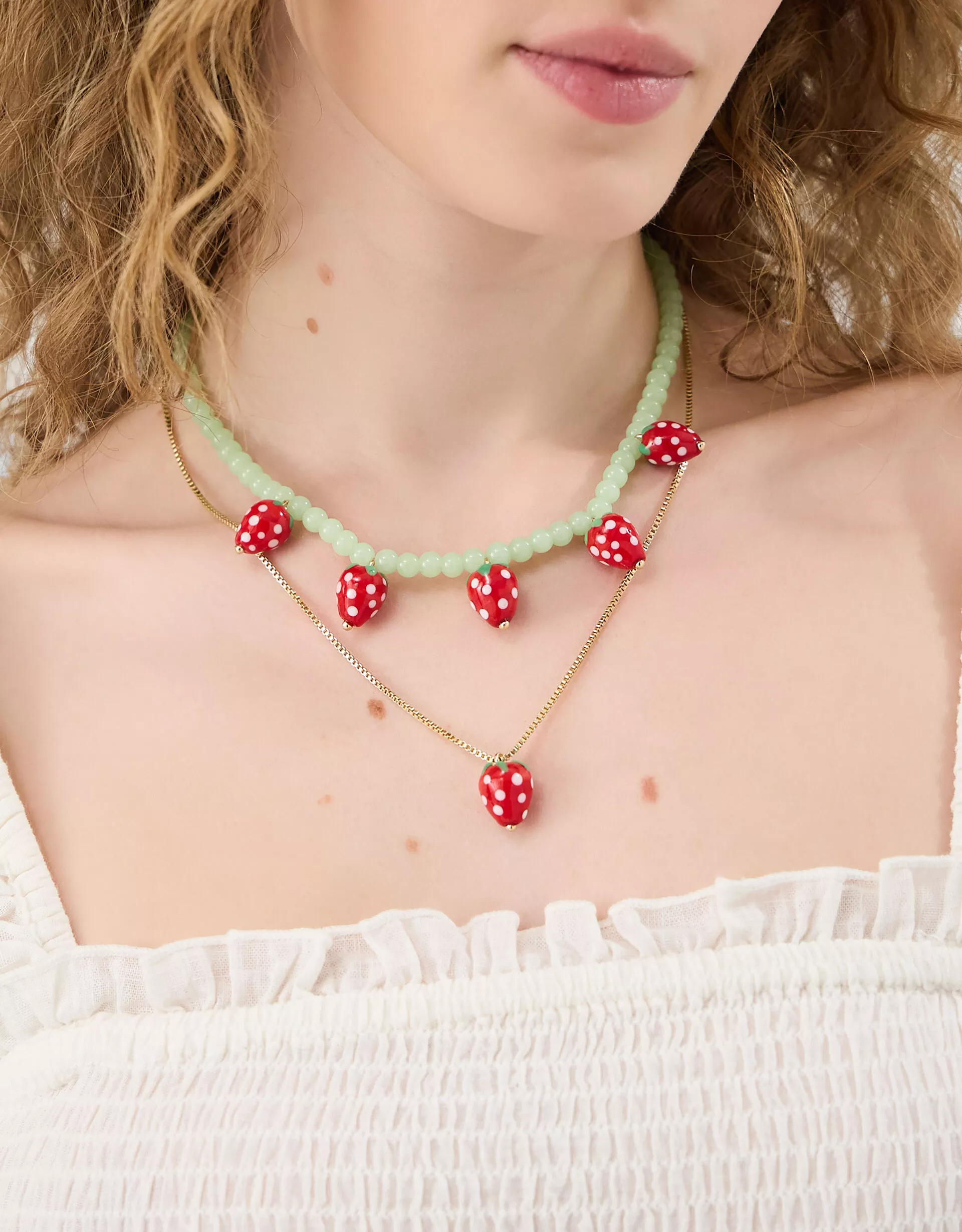 2-Pack Strawberry Charm Necklaces