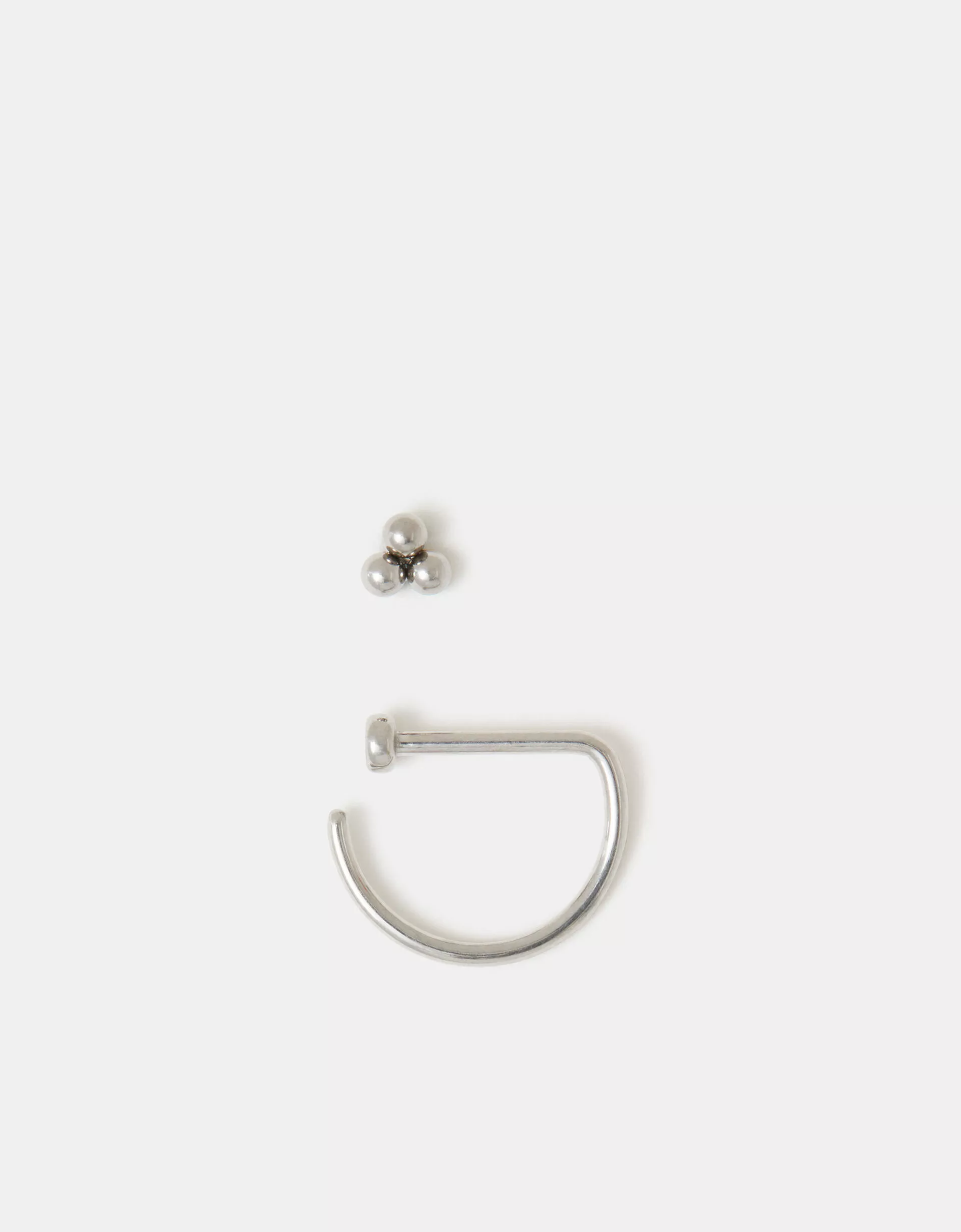 2-Pack Titanium Nose Stud & Bar Ring