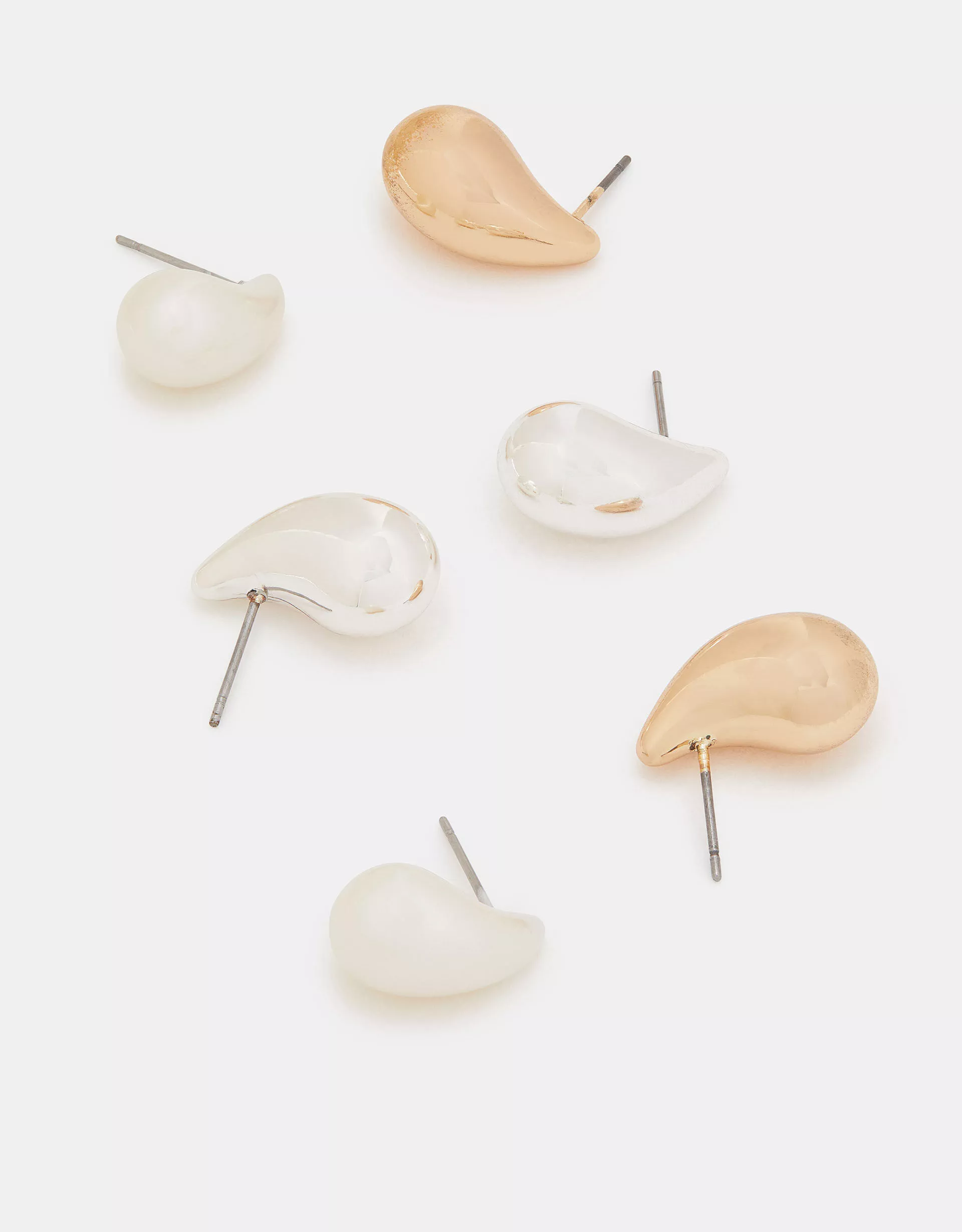3-Pack Mini Chunky Teardrop Earrings