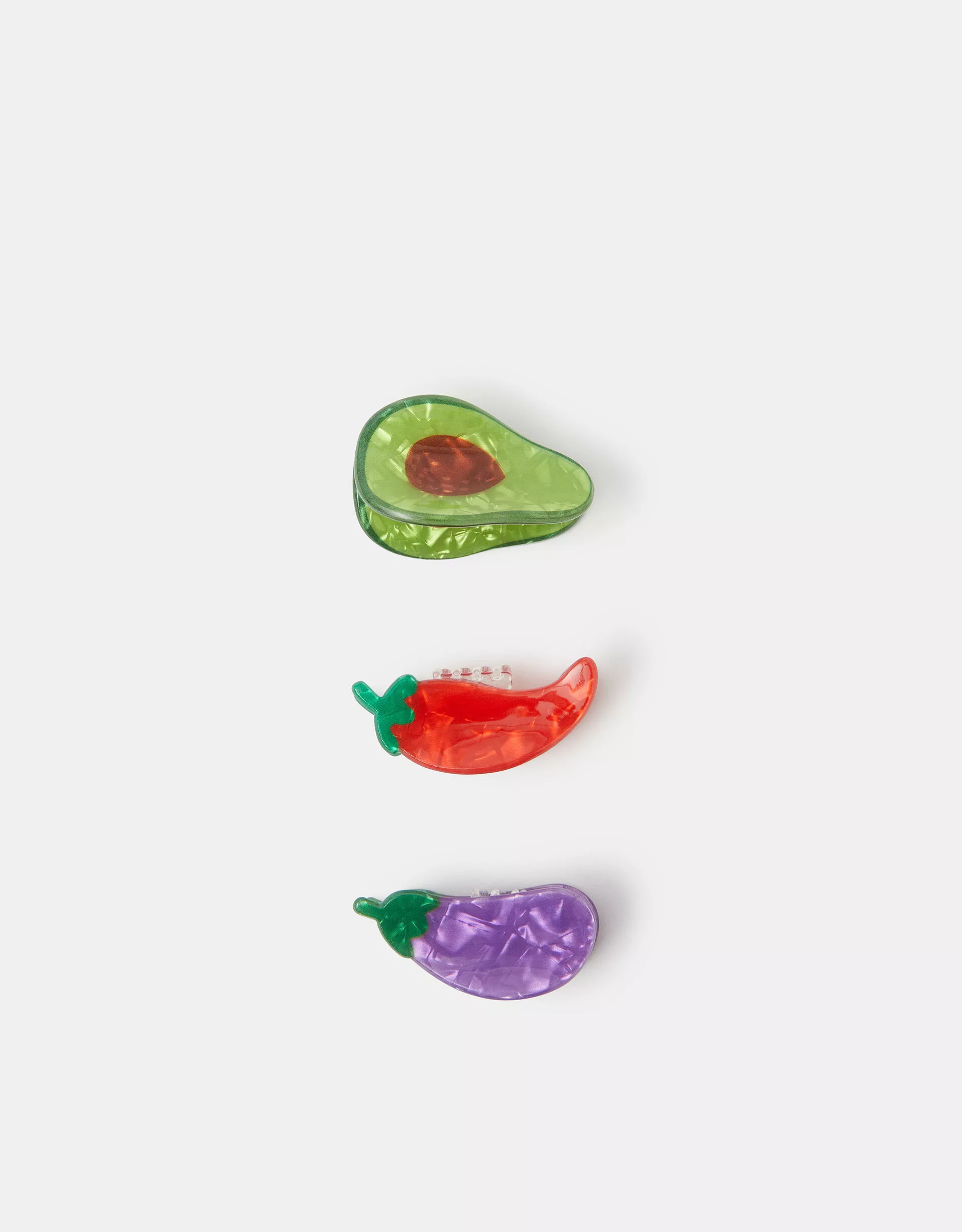3-Pack Mini Fruit & Veg Claw Clips