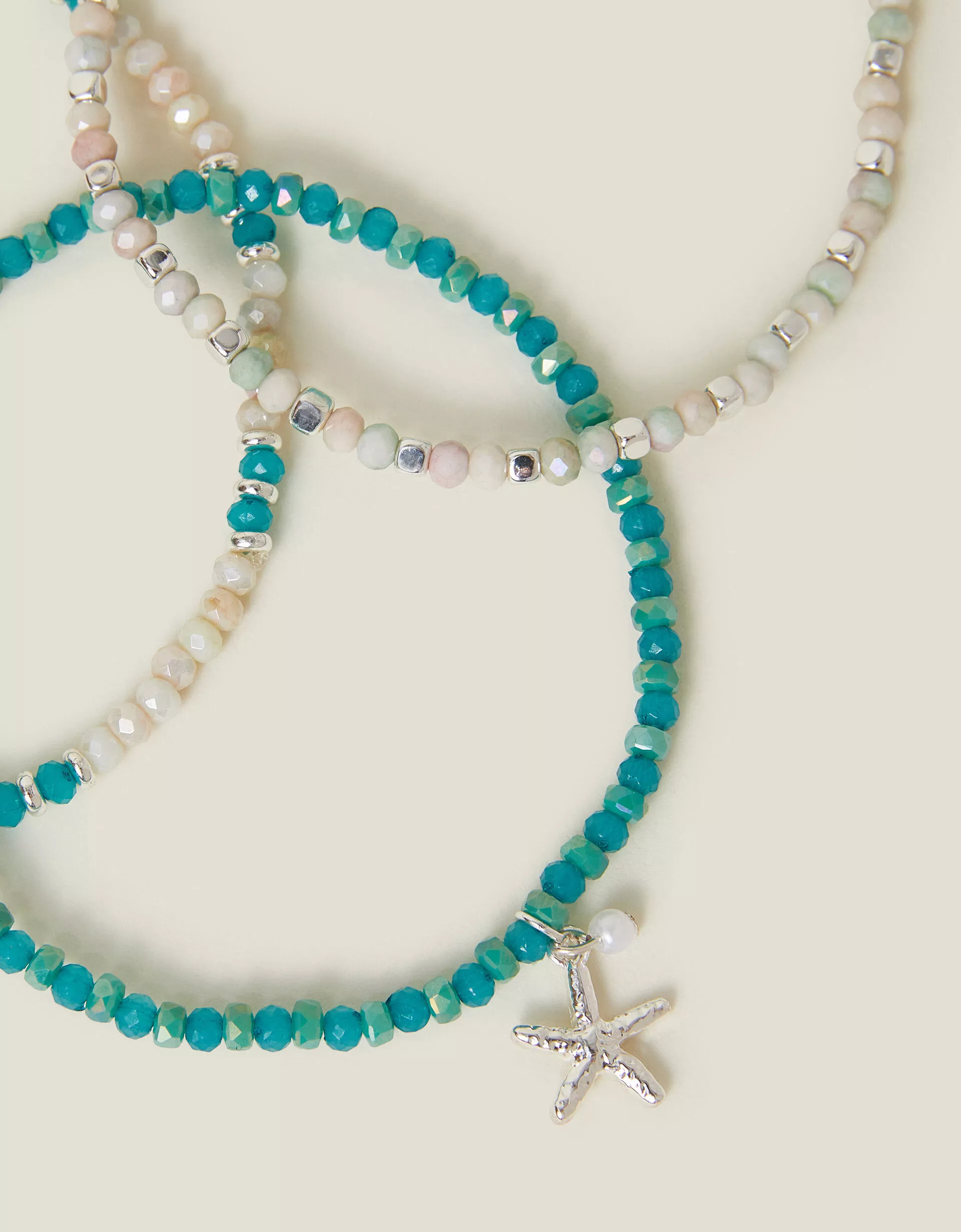 3-Pack Mix Bead Stretch Anklets
