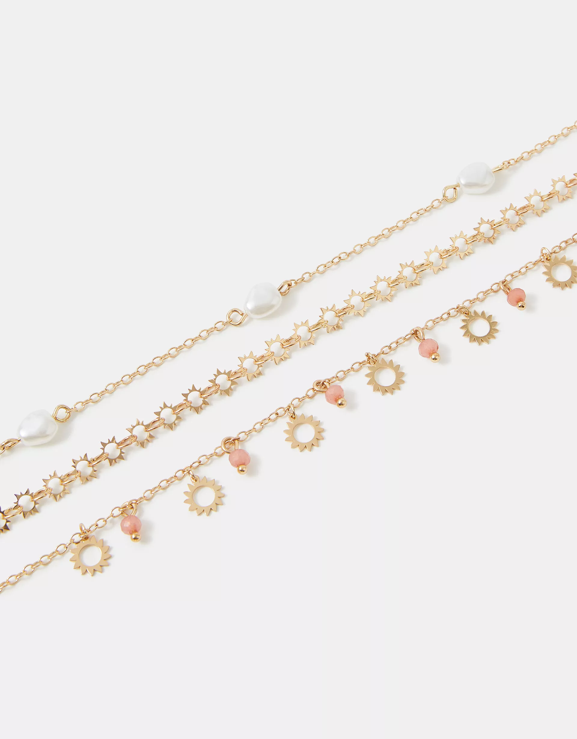 3-Pack Sunshine Charm Anklets