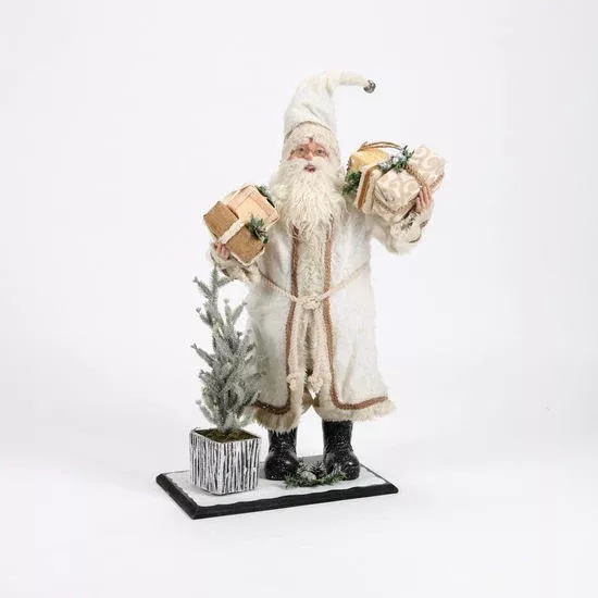 30" CREAM SANTA STATUE
