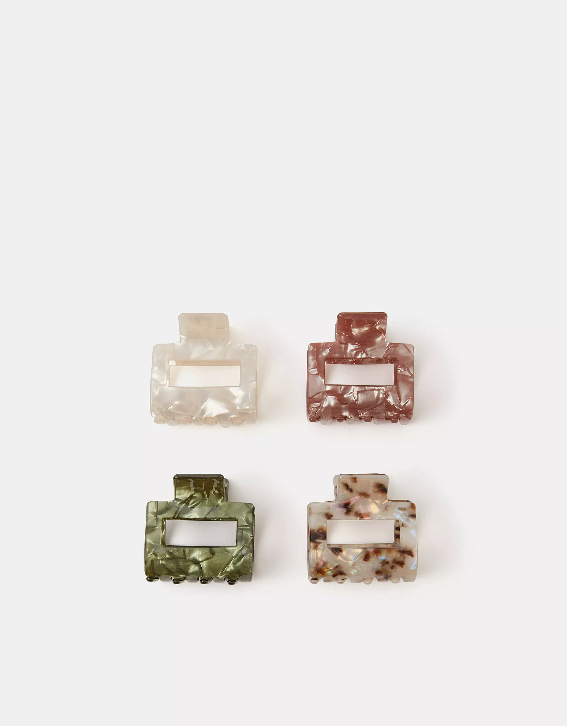 4-Pack Square Resin Claw Clips