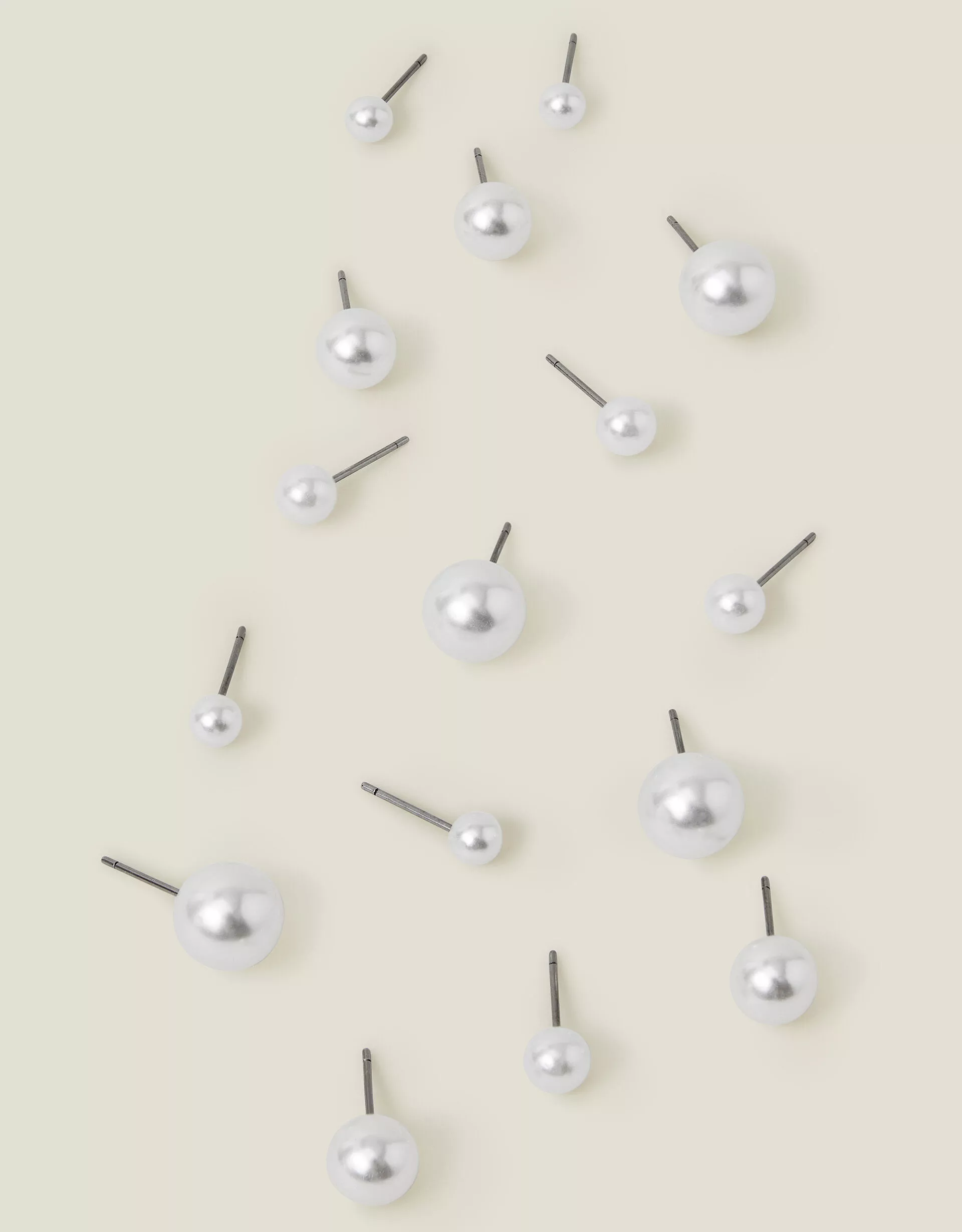 8-Pack Faux Pearl Stud Earrings