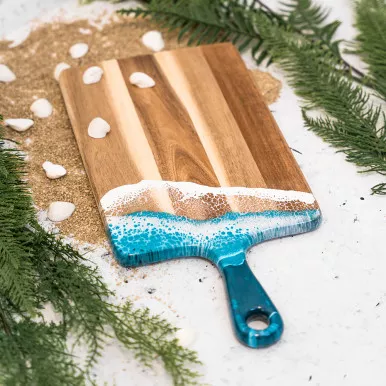 Acacia Wood and Resin Medium Serving Paddle Board