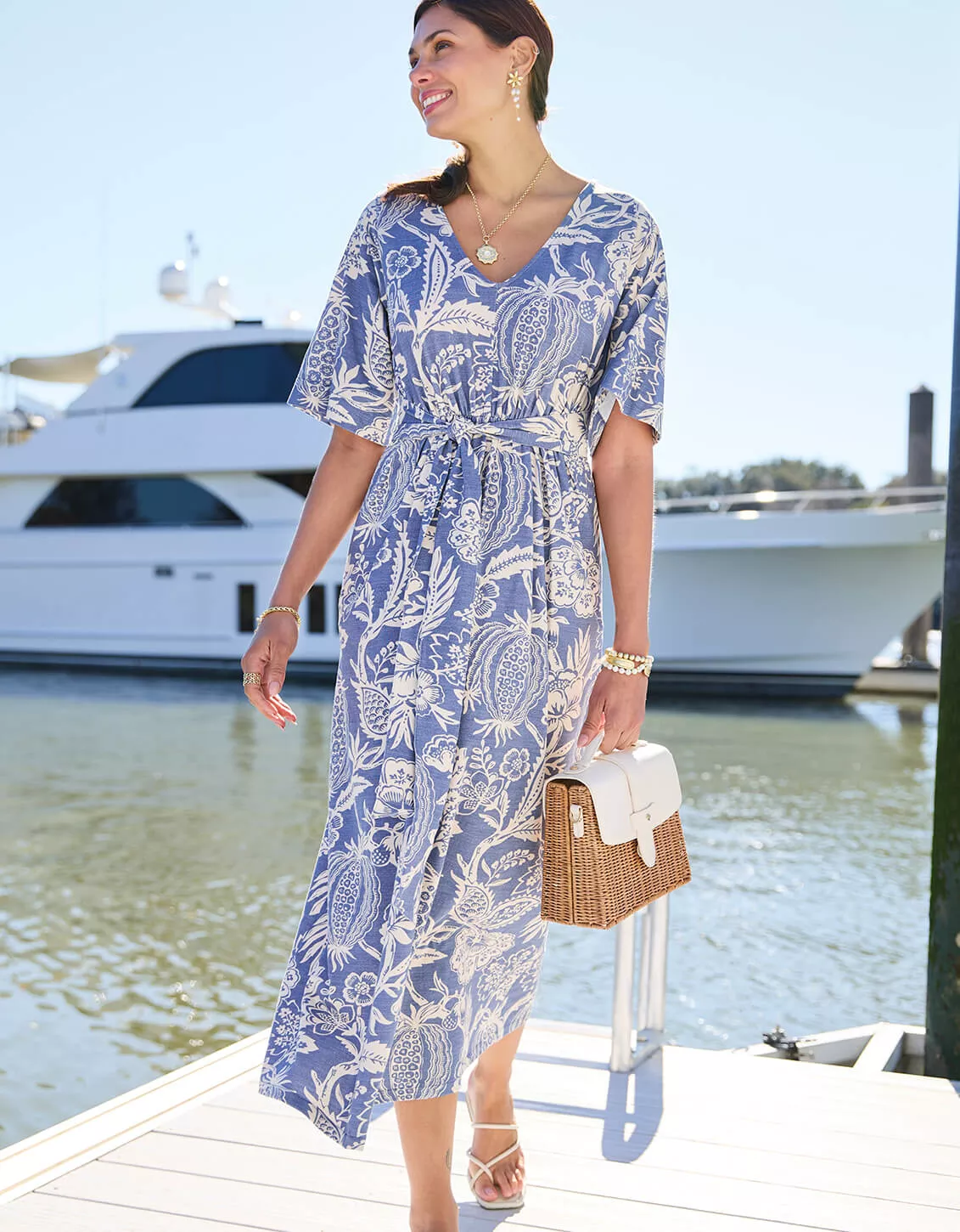 Adella Midi Dress Flagler Pods Blue