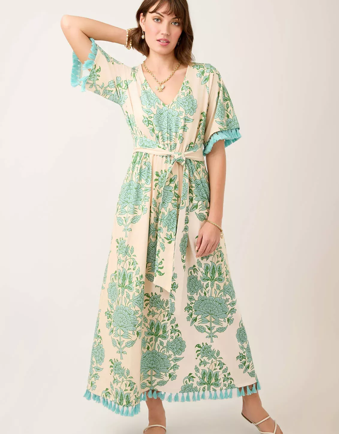 Adella Tassel Midi Dress Summer Boho