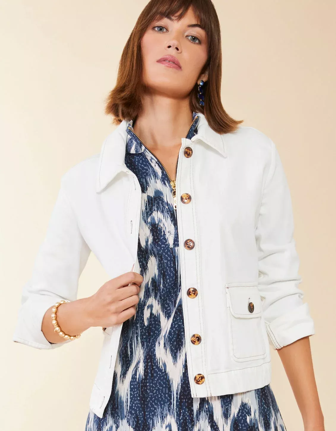 Adler Denim Jacket Pearl White