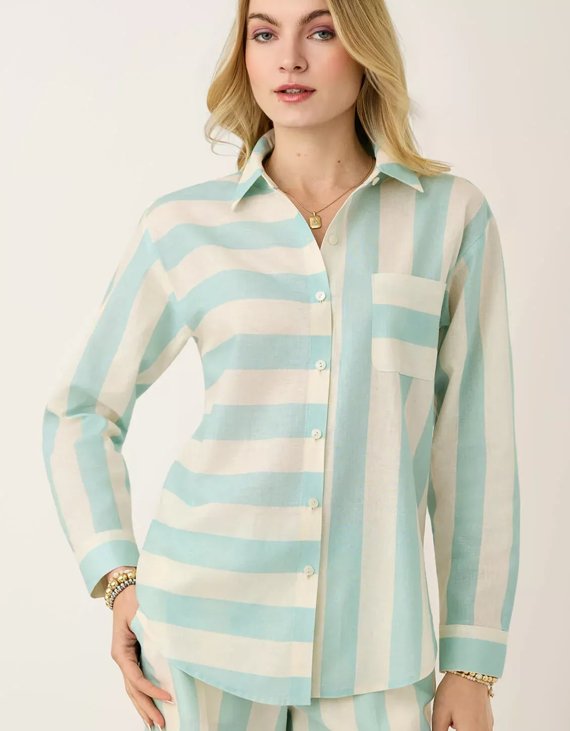 Aida Buttonfront Shirt Admiral Stripe