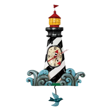 Allen Designs Augie's Lighthouse Whimsical Pendulum Wall Clock