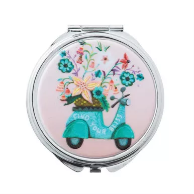 Allen Designs Scoot In Through Life Compact Mirror Pill Box