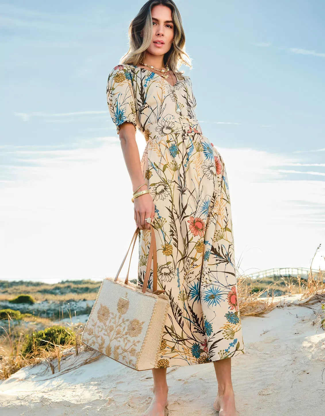 Ariella Midi Dress St. Augustine Thistle