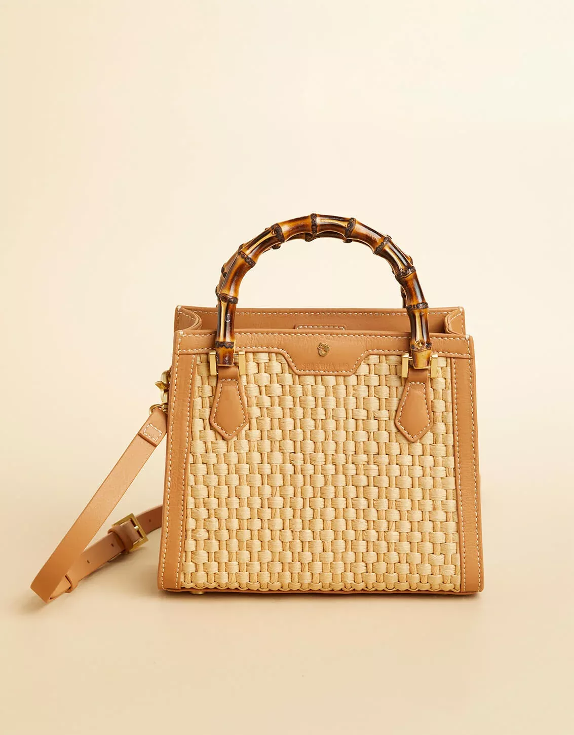 Bamboo Straw Satchel Pecan