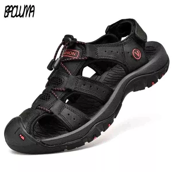 BAOLUMA Mens Black Sandals