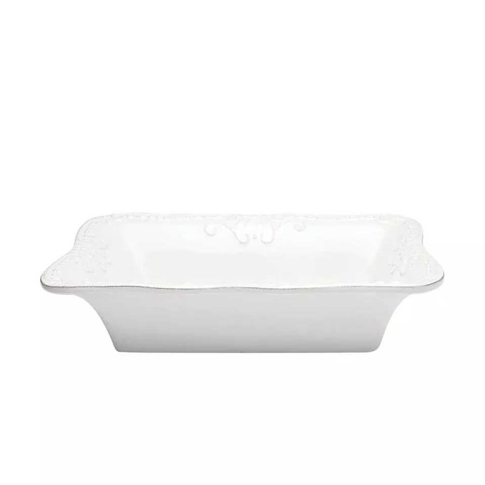 BARNARD/STANSEL: ISABELLA MEDIUM RECTANGULAR BAKER - PURE WHITE
