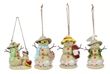 Beach Snowman Christmas Tree Ornament
