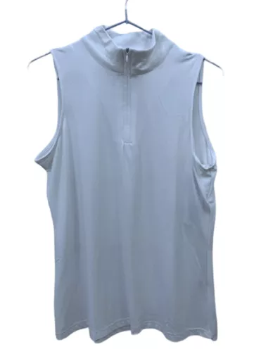 Beachtime Zip Front Sleeveless High Neck Top