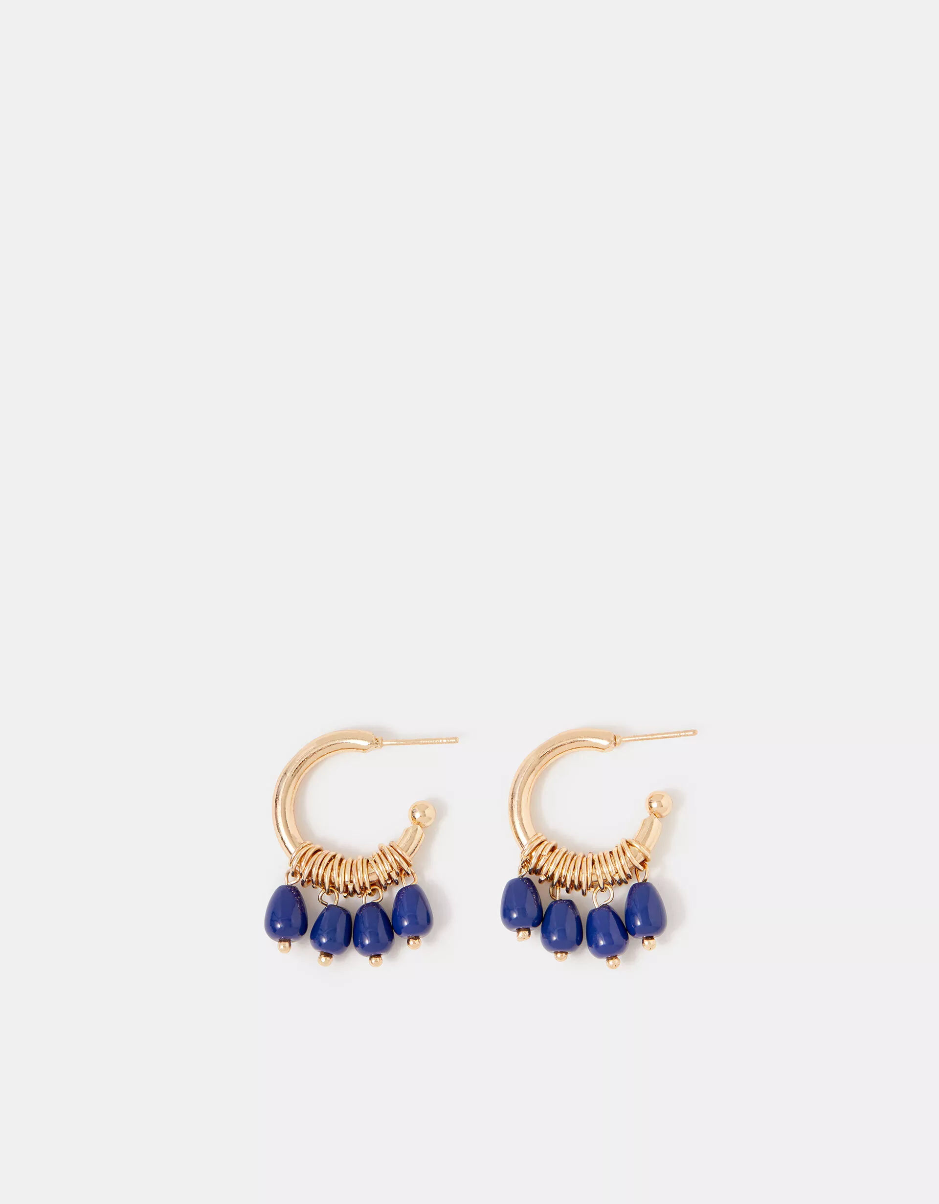 Bead Charm Hoop Earrings