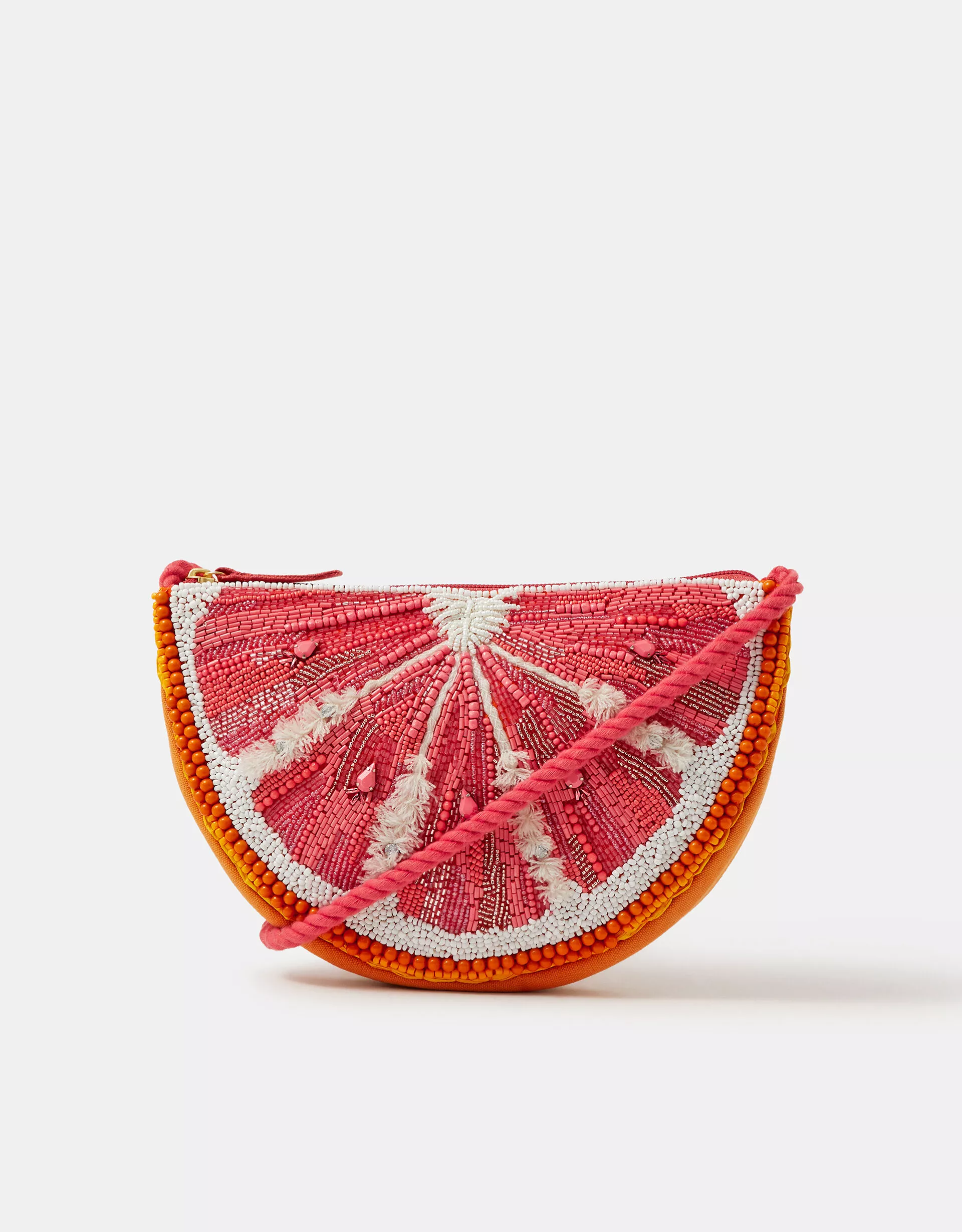 Beaded Grapefruit Crossbody Bag