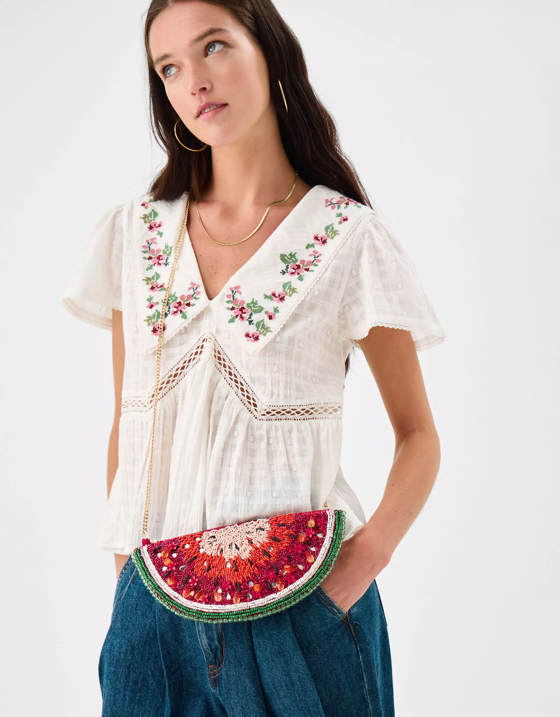 Beaded Watermelon Crossbody Bag