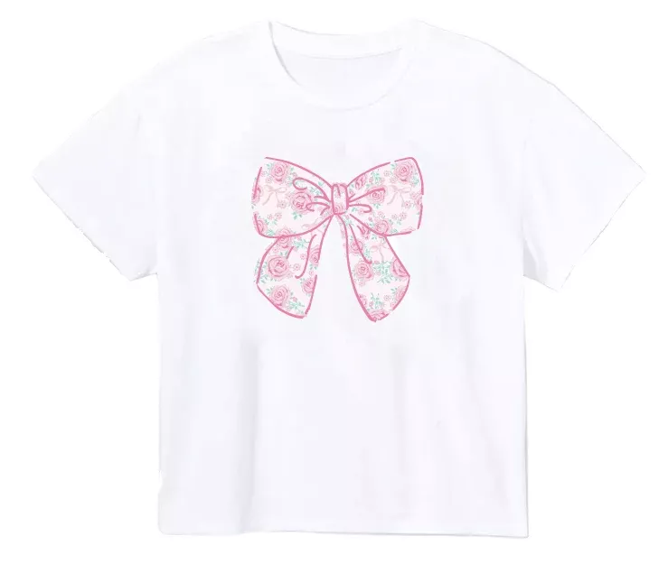 BIG ROSIE BOW WHITE BOXY T'