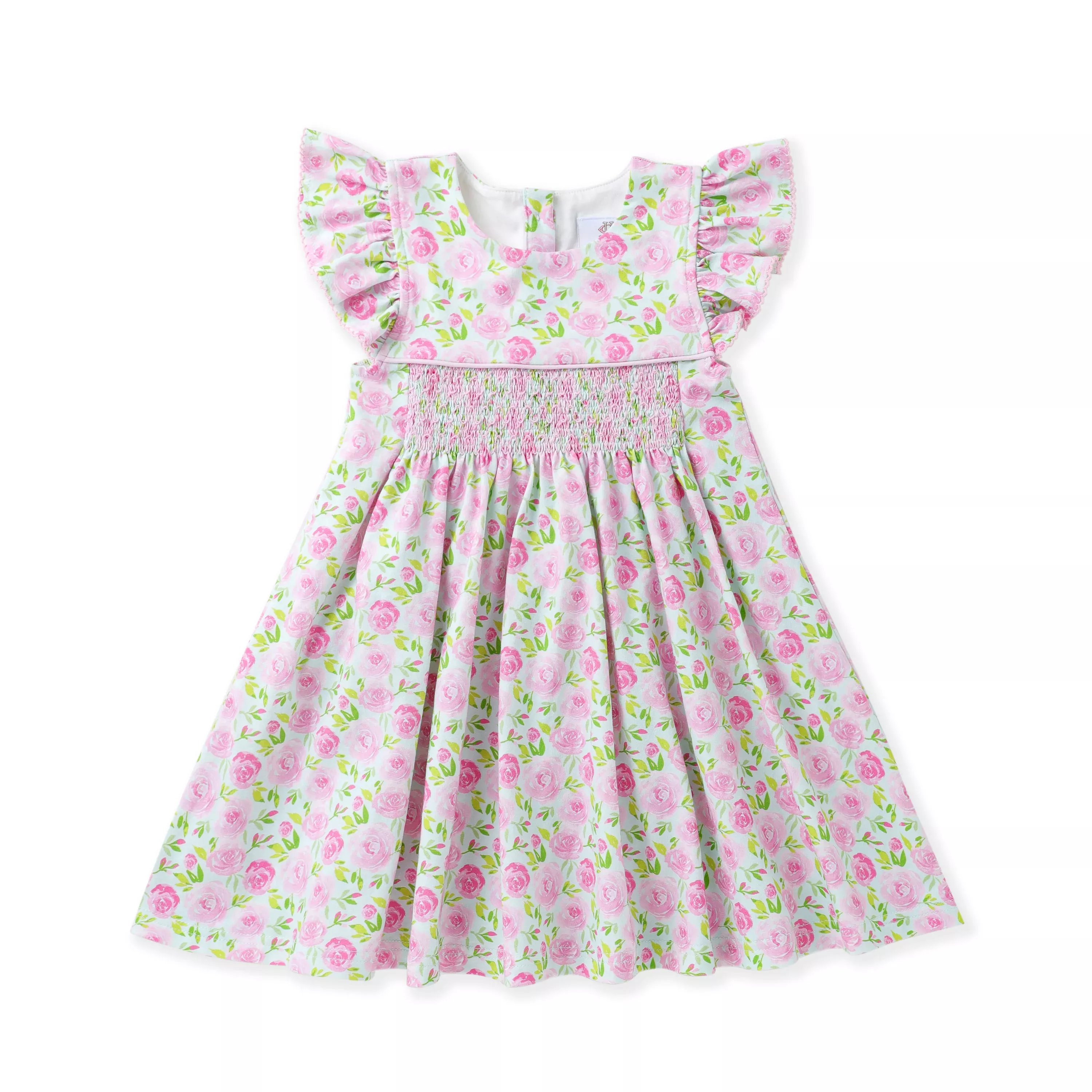 BLOOMING ROSES SMOCKED DRESS