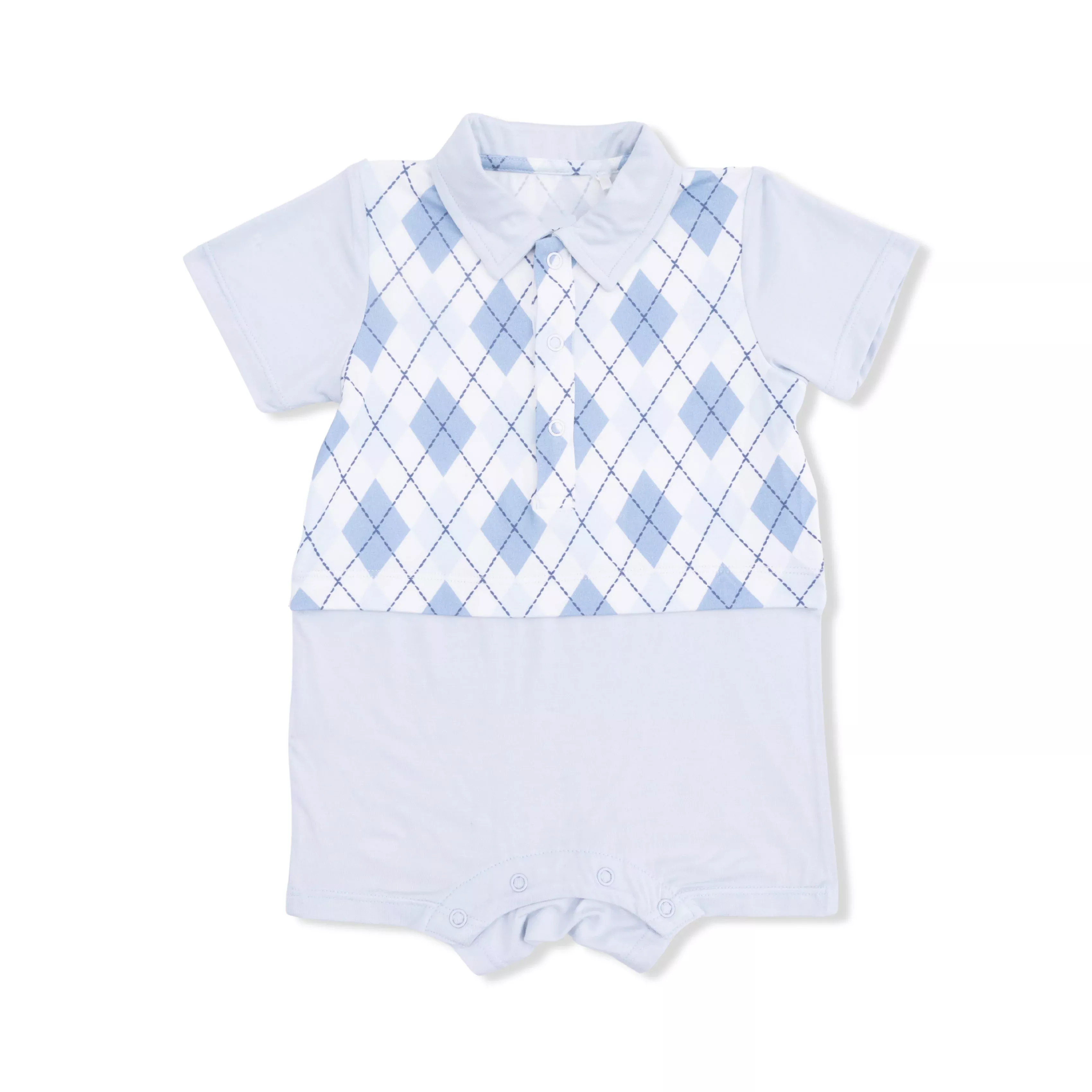 BLUE ARGYLE PLAYSUIT