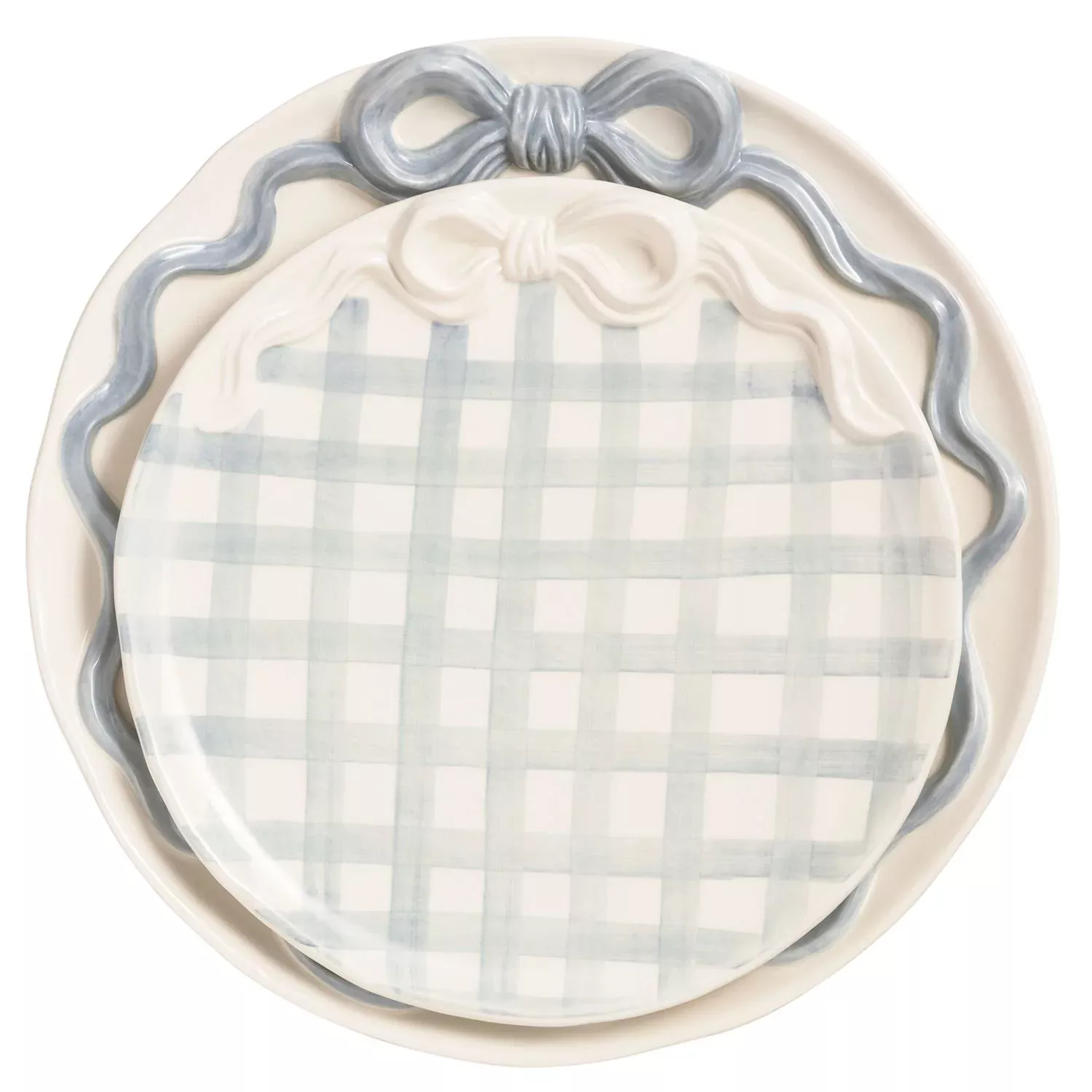 BLUE BOW NESTED PLATTER SET