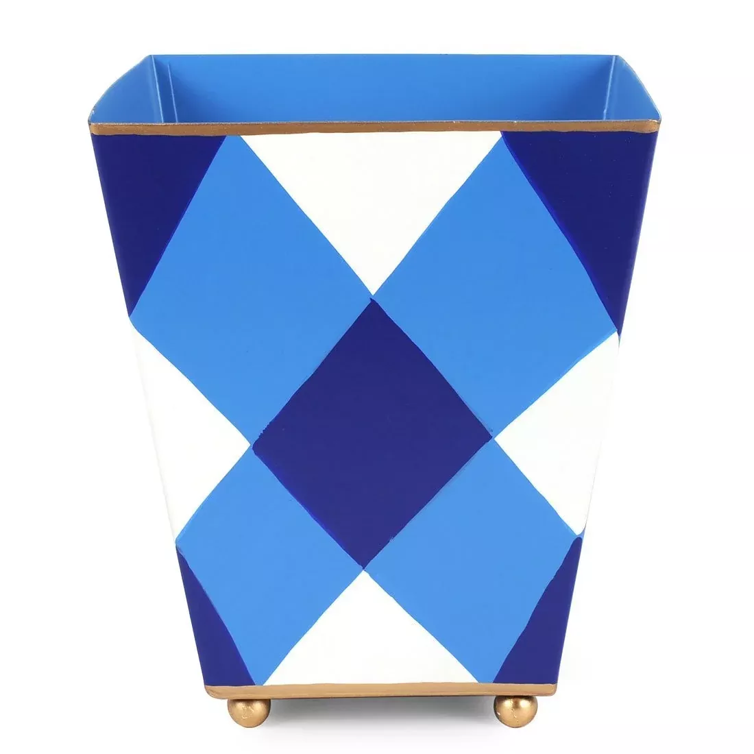BLUE BUFFALO PLAID SQUARE CACHEPOT