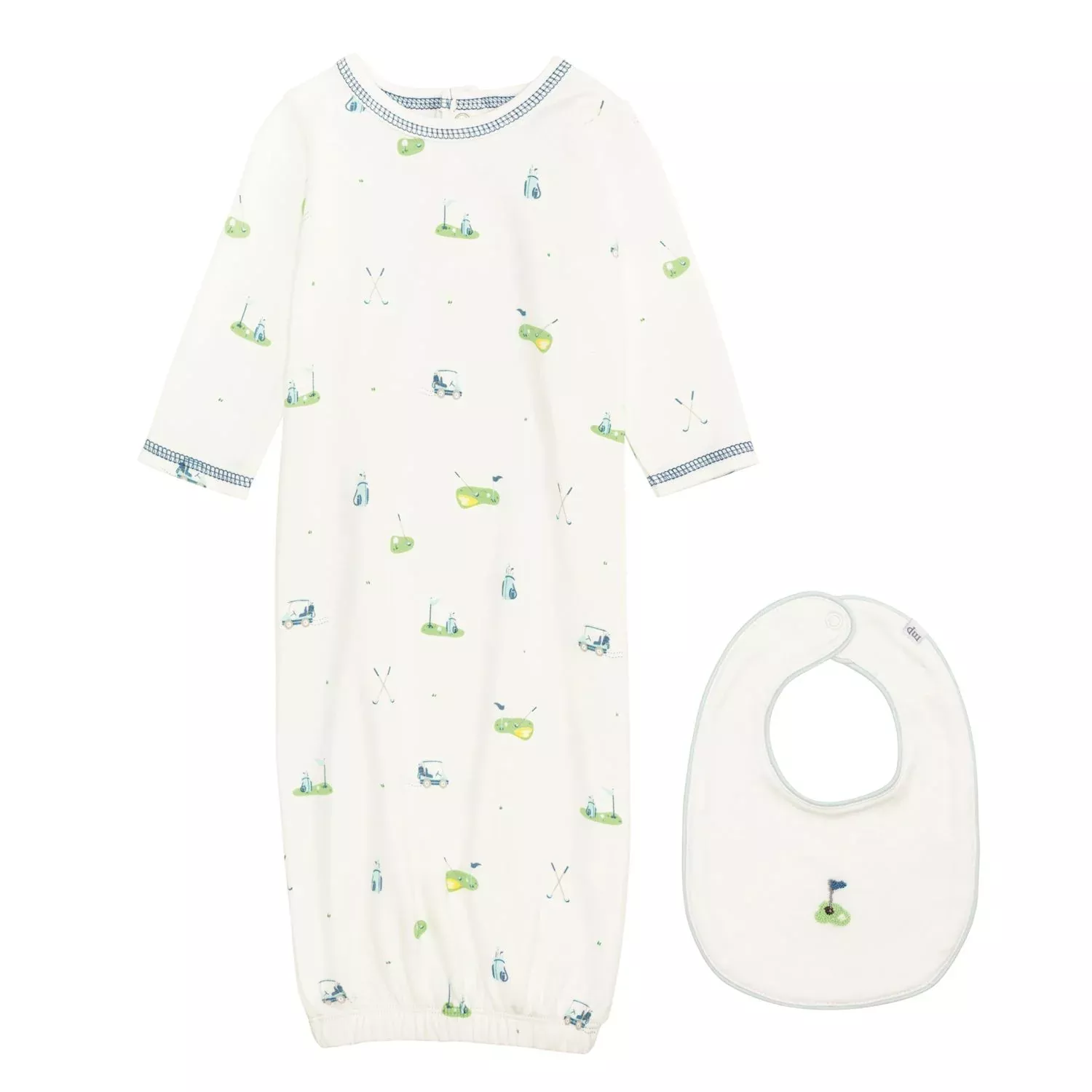 BLUE GOLF GOWN & BIB SET
