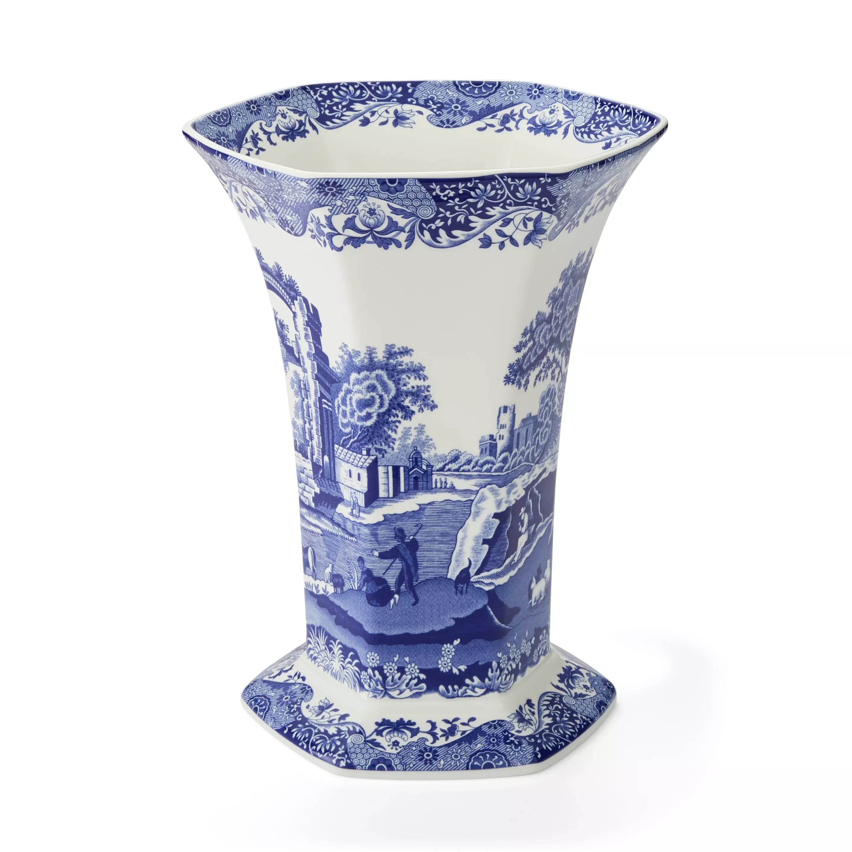 BLUE ITALIAN HEXAGONAL VASE