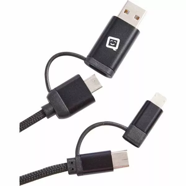 Boost 5-in-1 Long 65W PD Charging Cable- Black- PCNA 7143-67