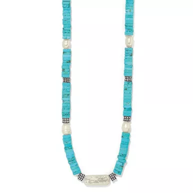 Brighton Adjustable Pebble Pearl and Turquoise Beaded Necklace