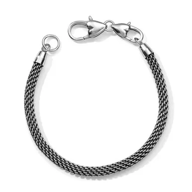 Brighton Beverly Glam Silver Mesh Charm Holder Bracelet