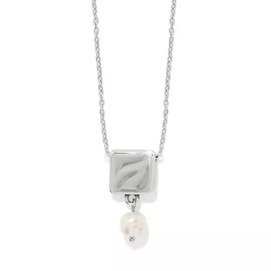Brighton Cascade Cuadra Pearl Drop Silver Necklace