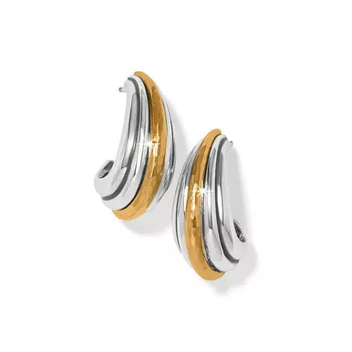 Brighton Ferrara Deco Large Two Tone Hoop Earrings