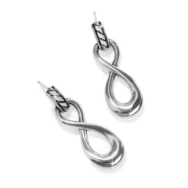 Brighton Interlock Infinity Post Drop Silver Earrings