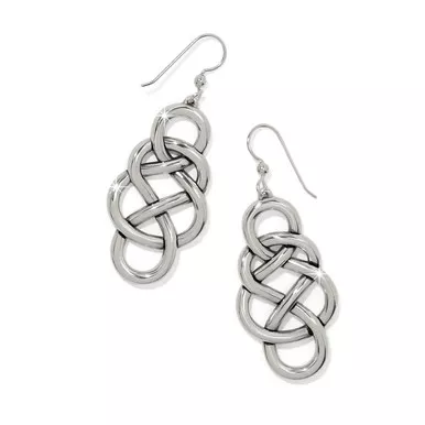 Brighton Interlok Braid Drop French Wire Silver Earrings