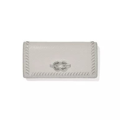 Brighton Interlok Harmony Slim Folio Leather Wallet - Sterliing
